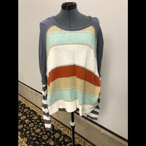 Free people Long sleeve crop sweater multicolor